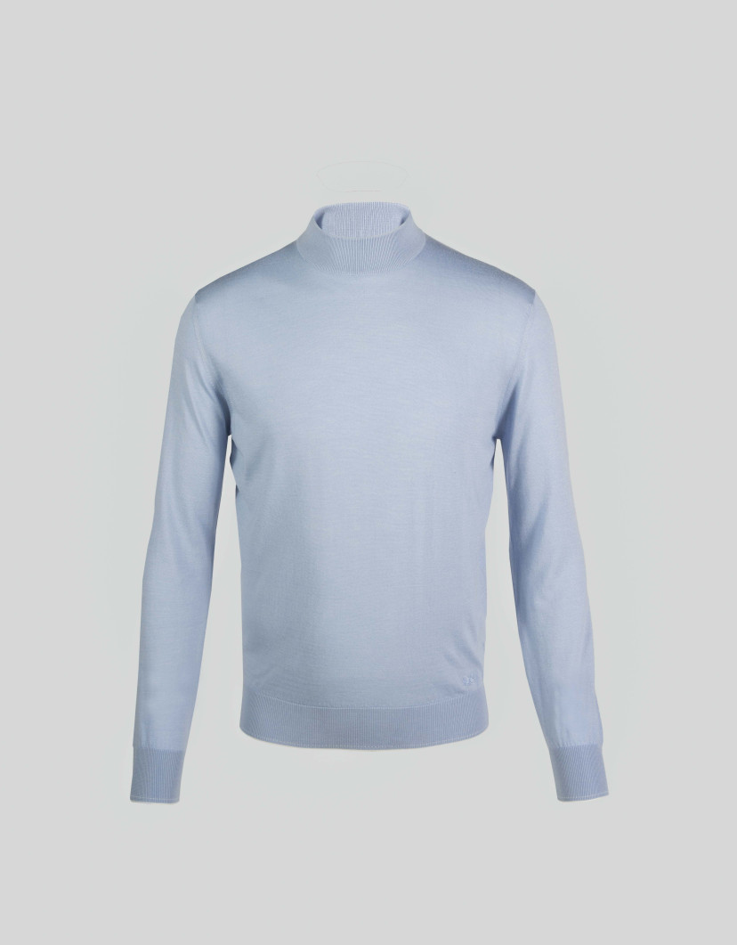 Castello d'Oro Light Blue Mock Neck Sweater  image